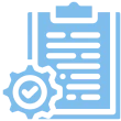 Checklist icon with a gear